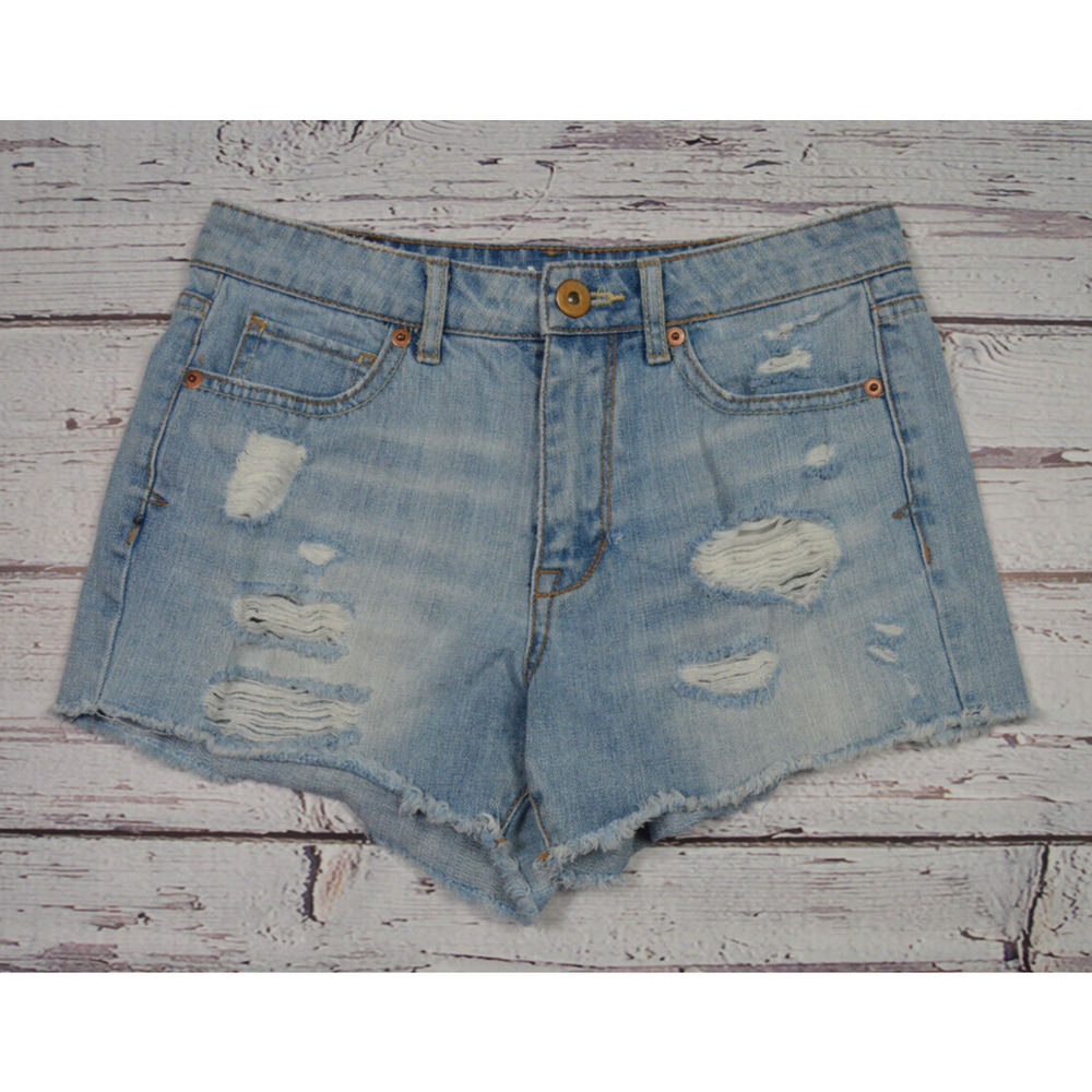 Bethany Mota Women's Juniors High Rise Jean Shorts Distressed Size 2 Pre-Owned